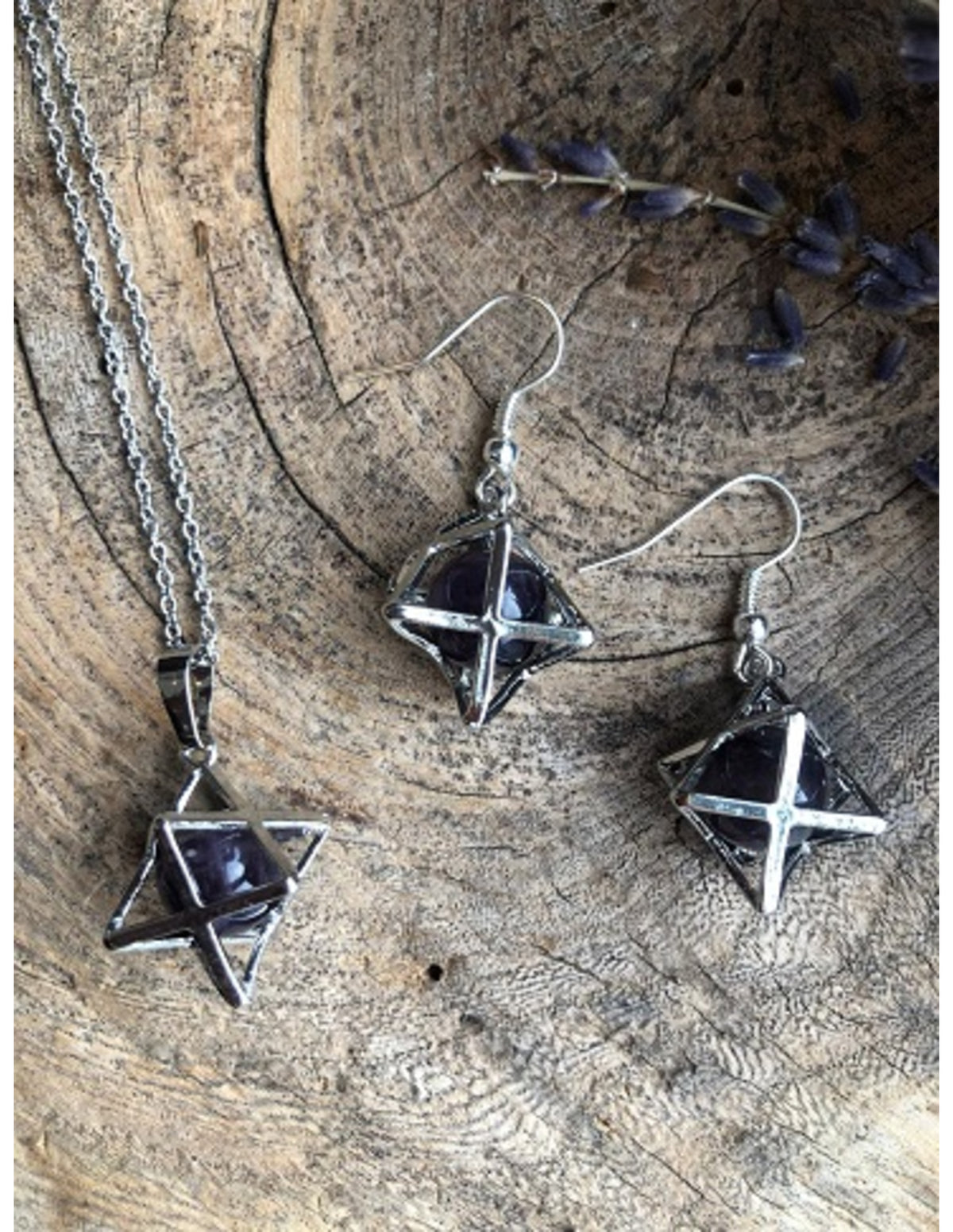 Amethist merkabah sieraden set