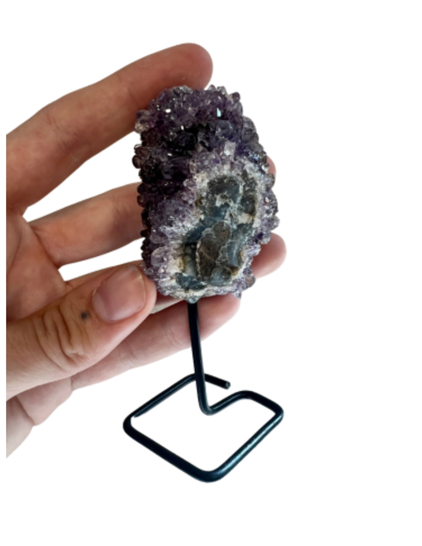 Amethist op metalen standaard klein