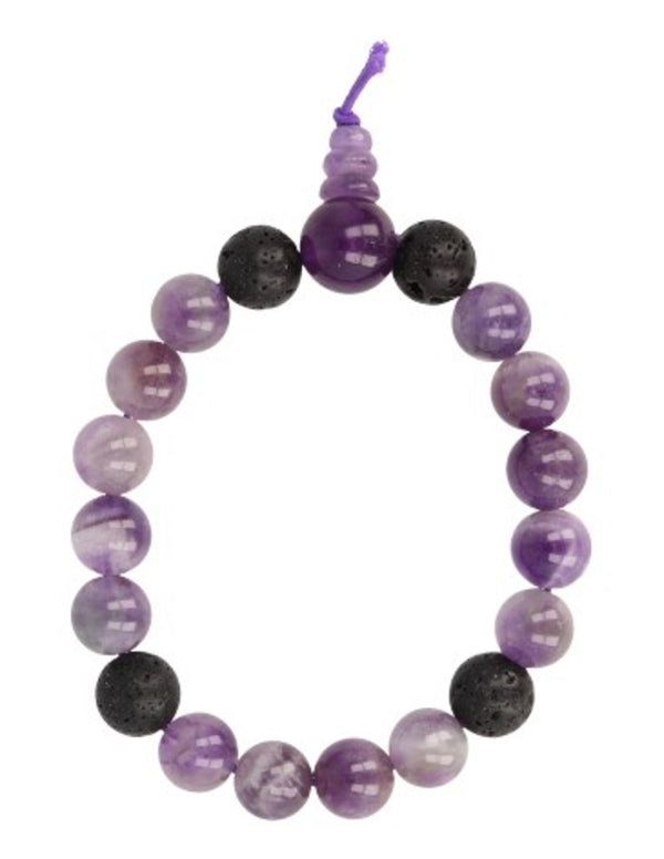 Amethist powerbead mannen - extra lange edelsteen armband