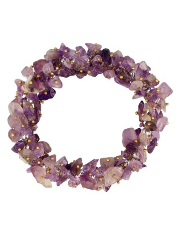 Amethist edelsteen splitarmband cluster