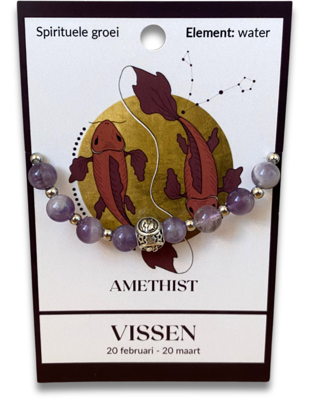 Amethist sterrenbeeld armband - Vissen