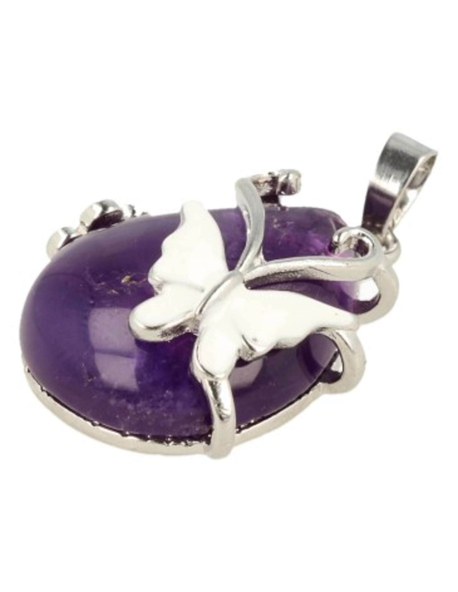 Amethist vlinder druppel hanger