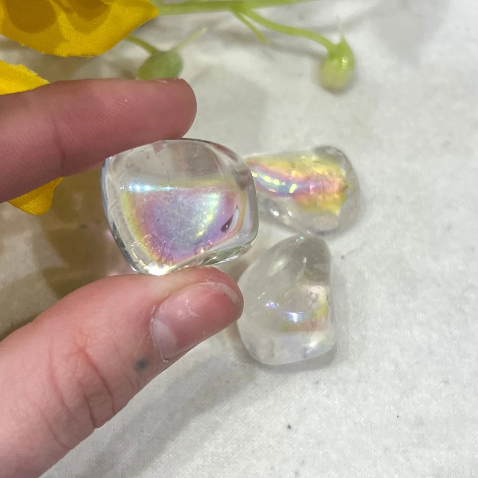 Angel Aura 50 gr. trommelstenen (mt2-3) (gecoat)