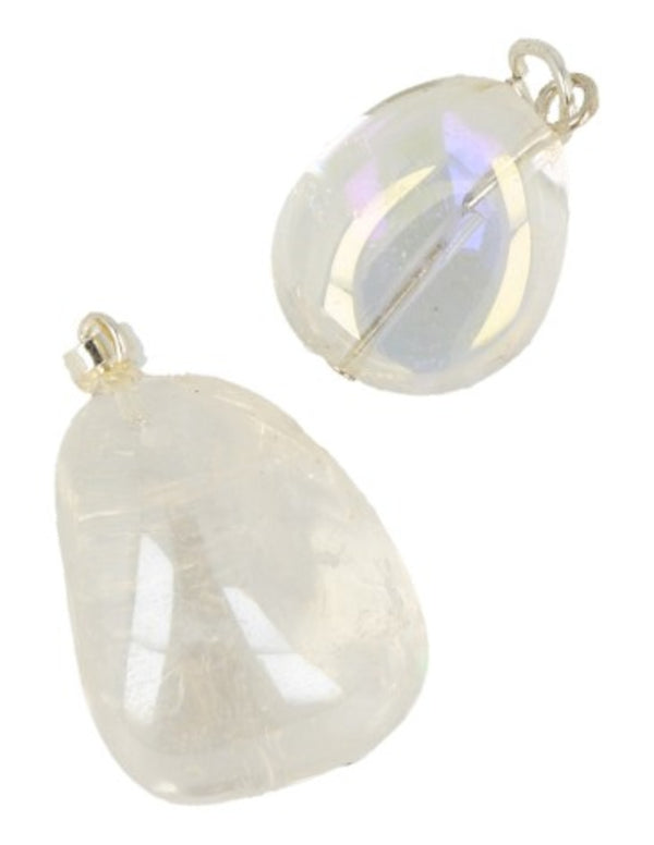 Angel Aura kwarts hanger, geslepen en gecoat