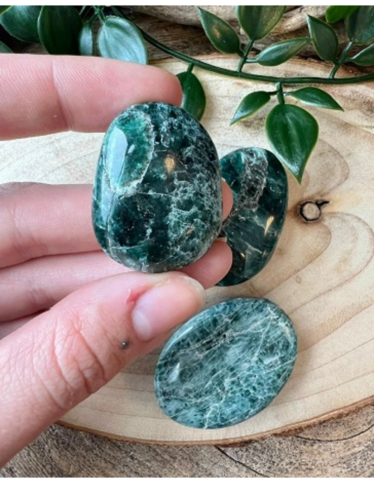 Apatiet groen / blauw zaksteen