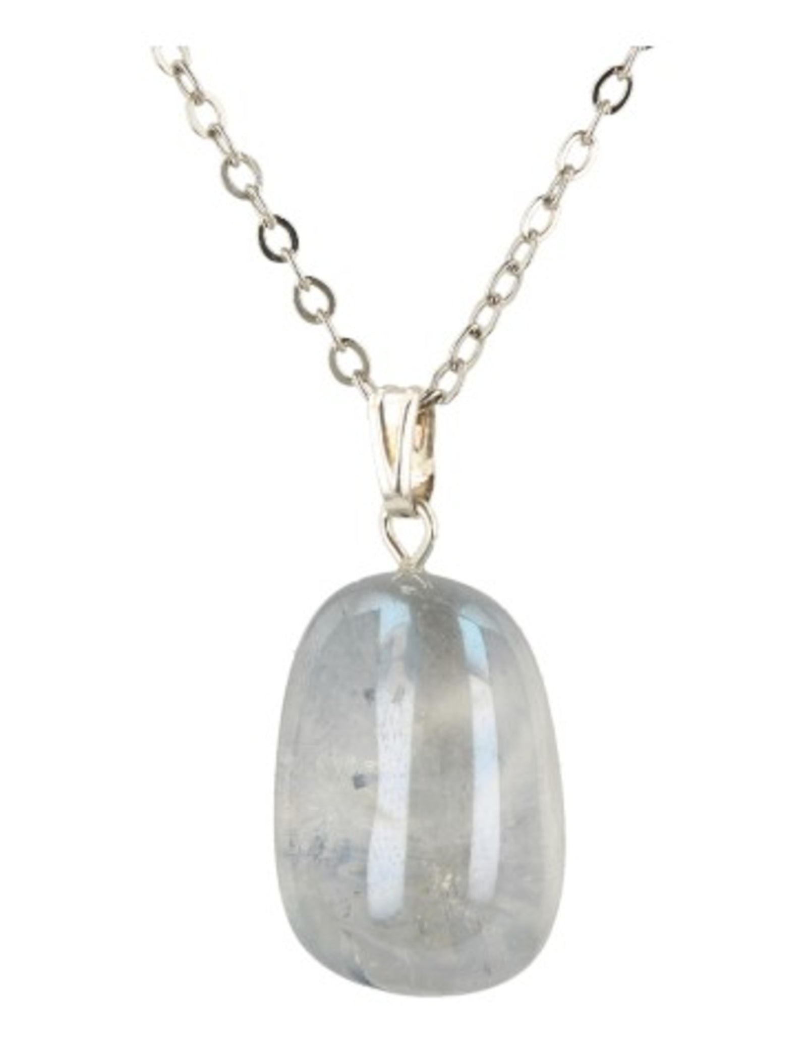 Aqua Aura edelsteen hanger geslepen (gecoat)