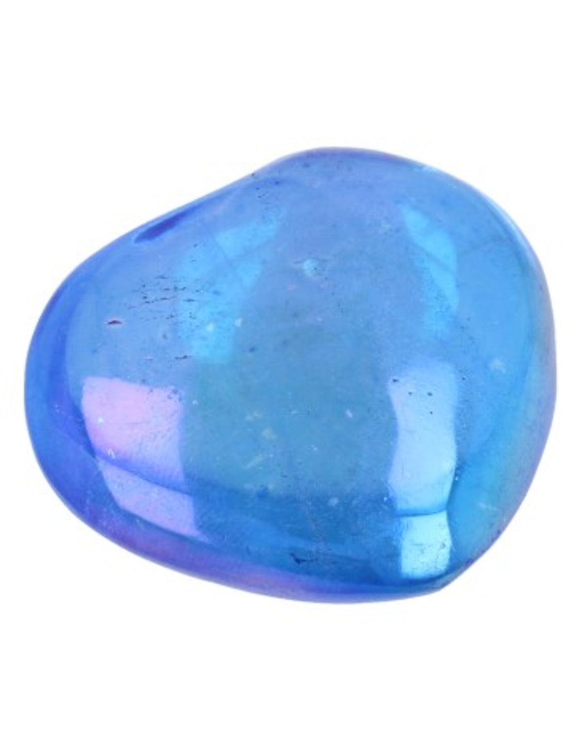 Aqua Aura edelsteen hart 40 mm donker (gecoat)