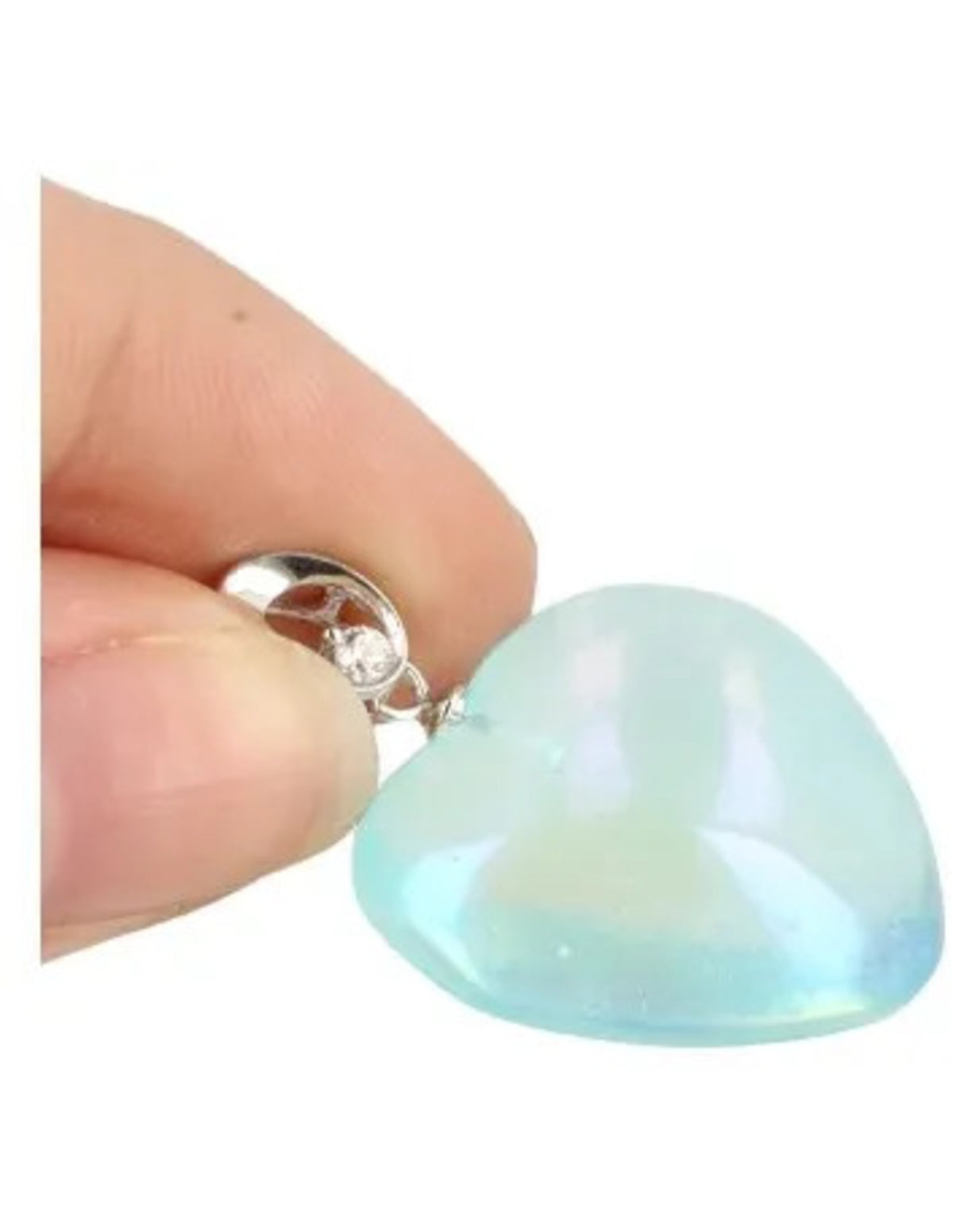 Aqua Aura met Zirkoon harthanger (gecoat)