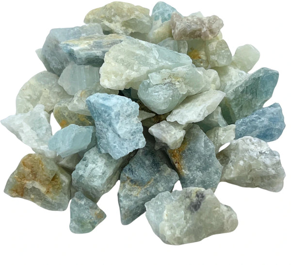 Aquamarijn 100 gram ruwe edelsteen brokjes