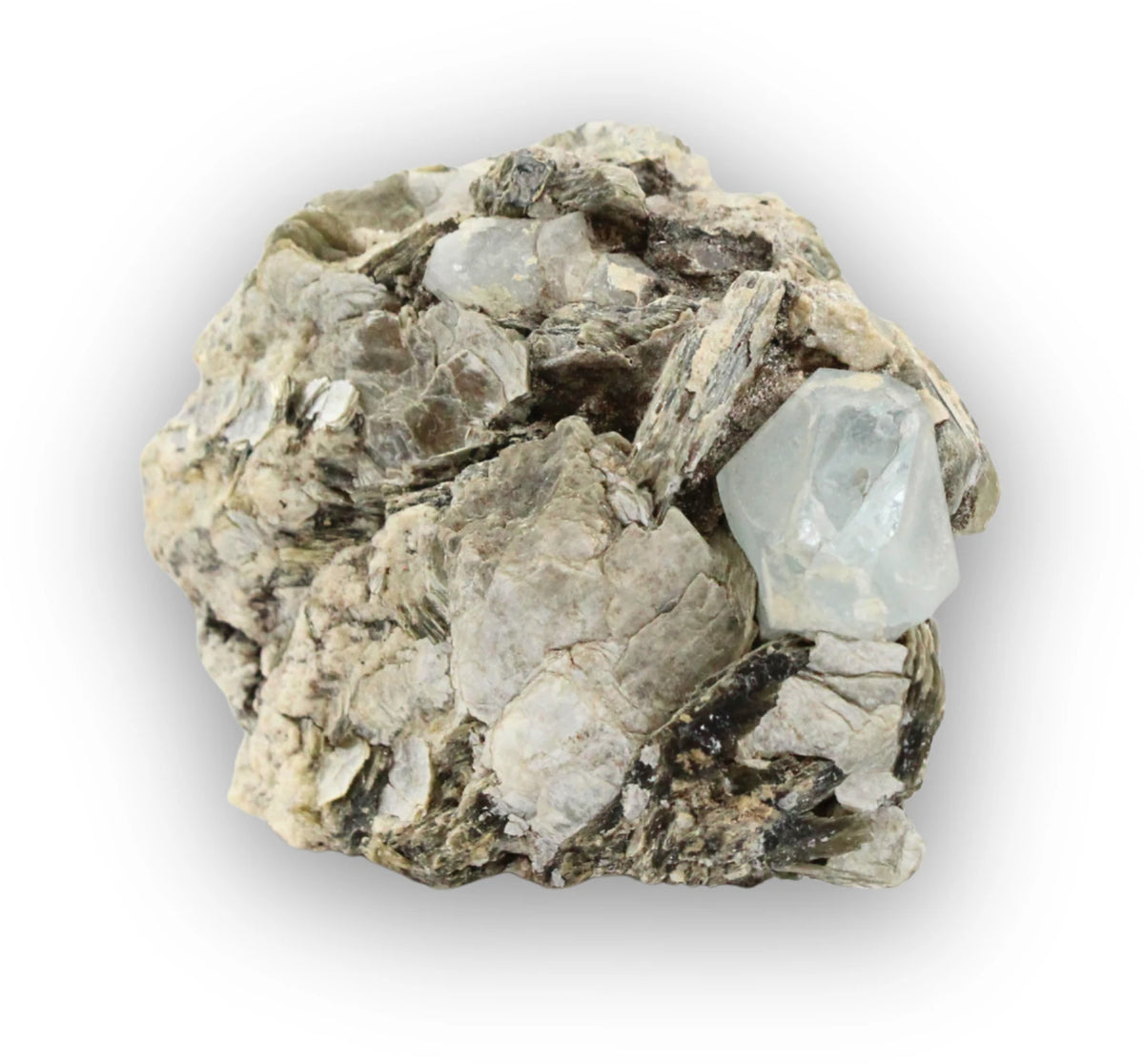 Aquamarijn met mica ruw nr. 101
