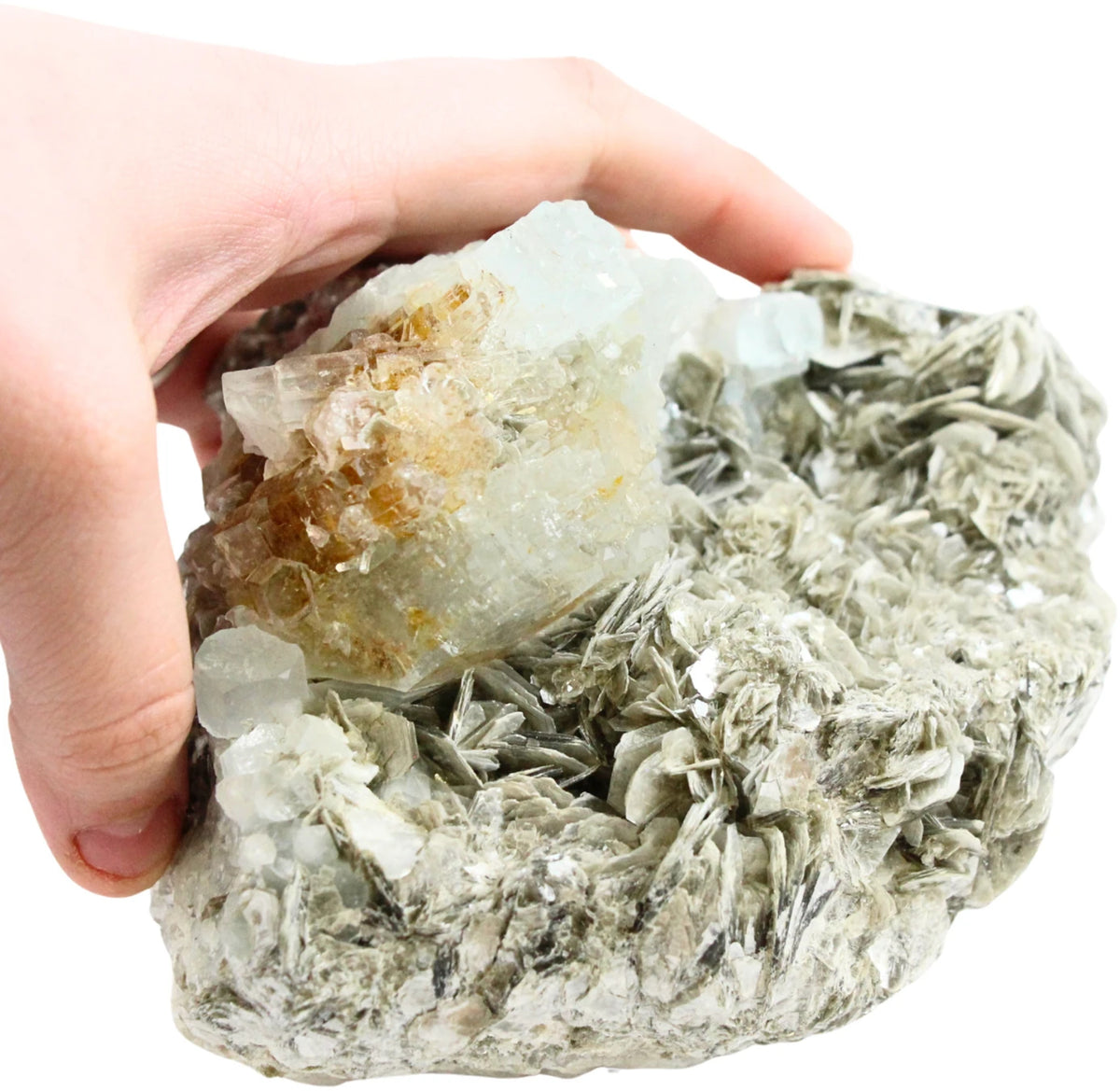 Aquamarijn met mica ruw nr. 102