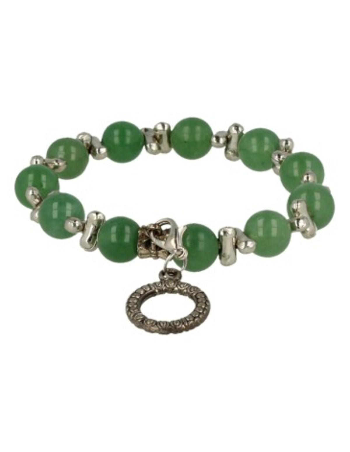 Aventurijn groen fashion kralenarmband met bedel