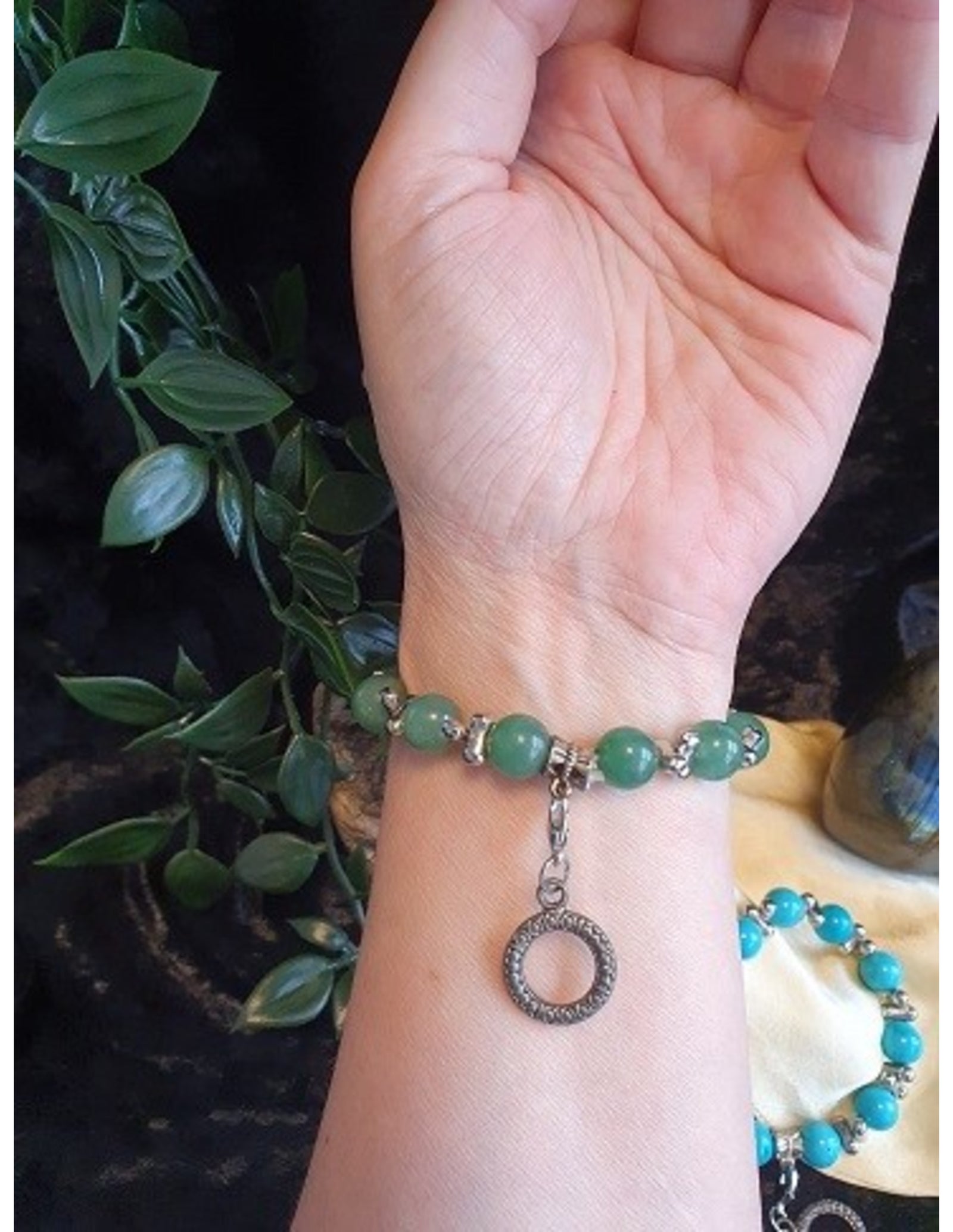 Aventurijn groen fashion kralenarmband met bedel