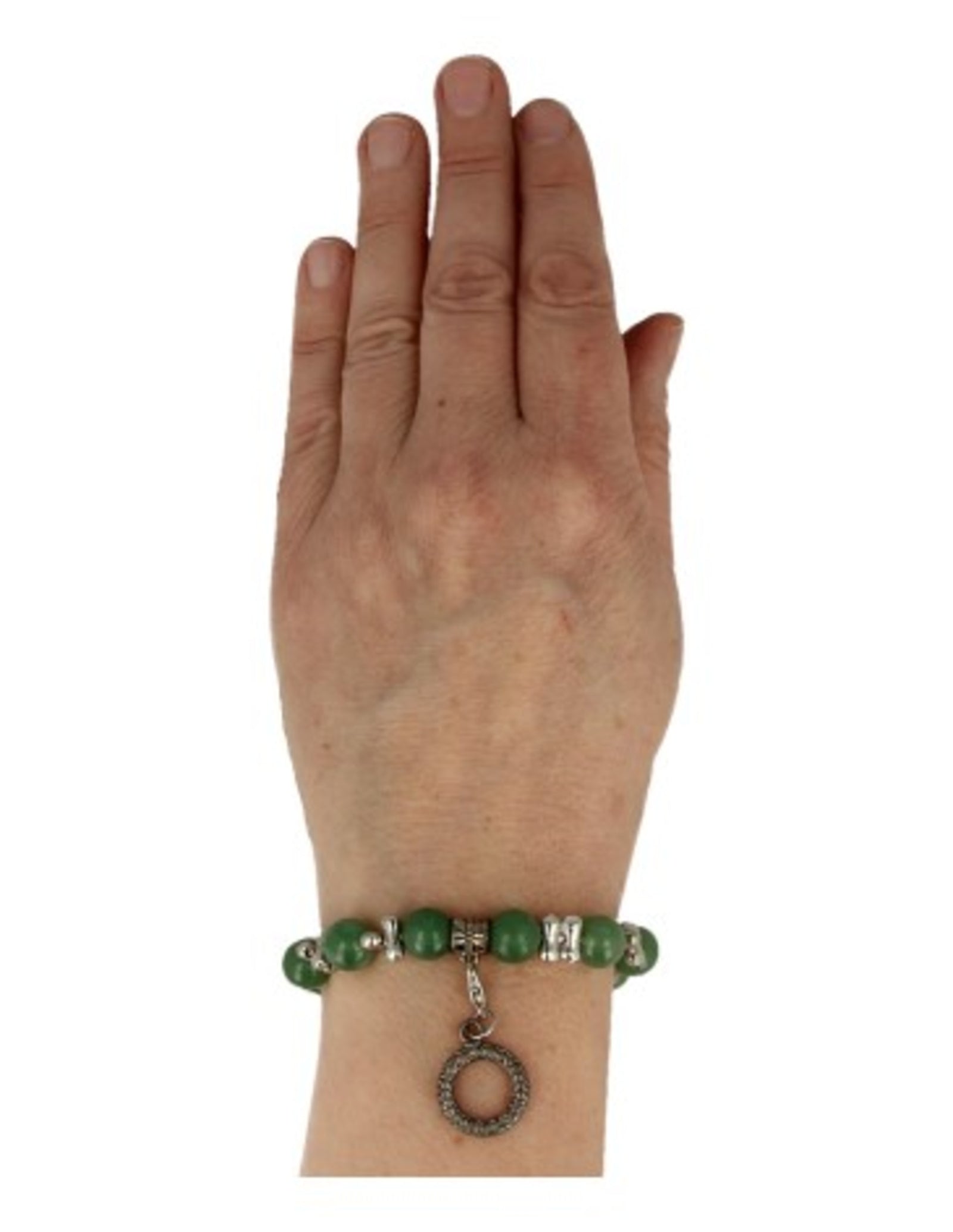 Aventurijn groen fashion kralenarmband met bedel