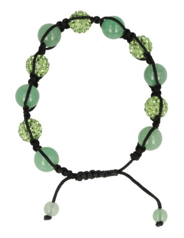 Aventurijn groen glitter shamballa edelsteen armband