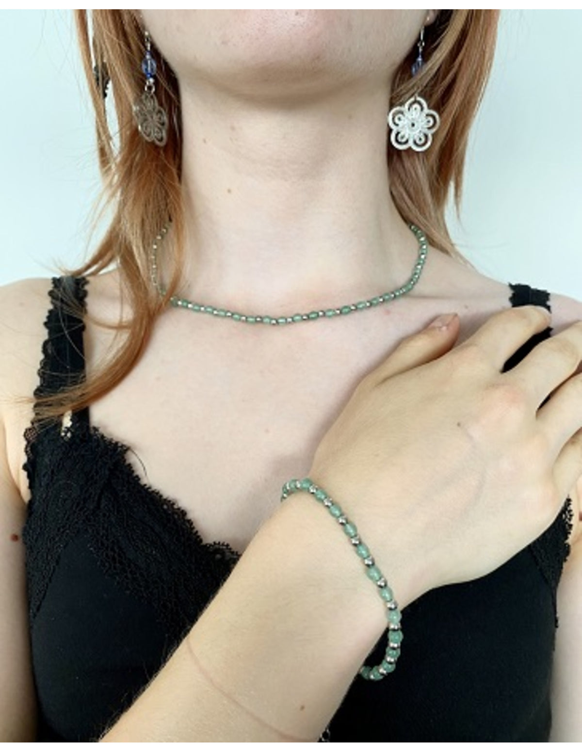 Aventurijn groen Ibiza love armband