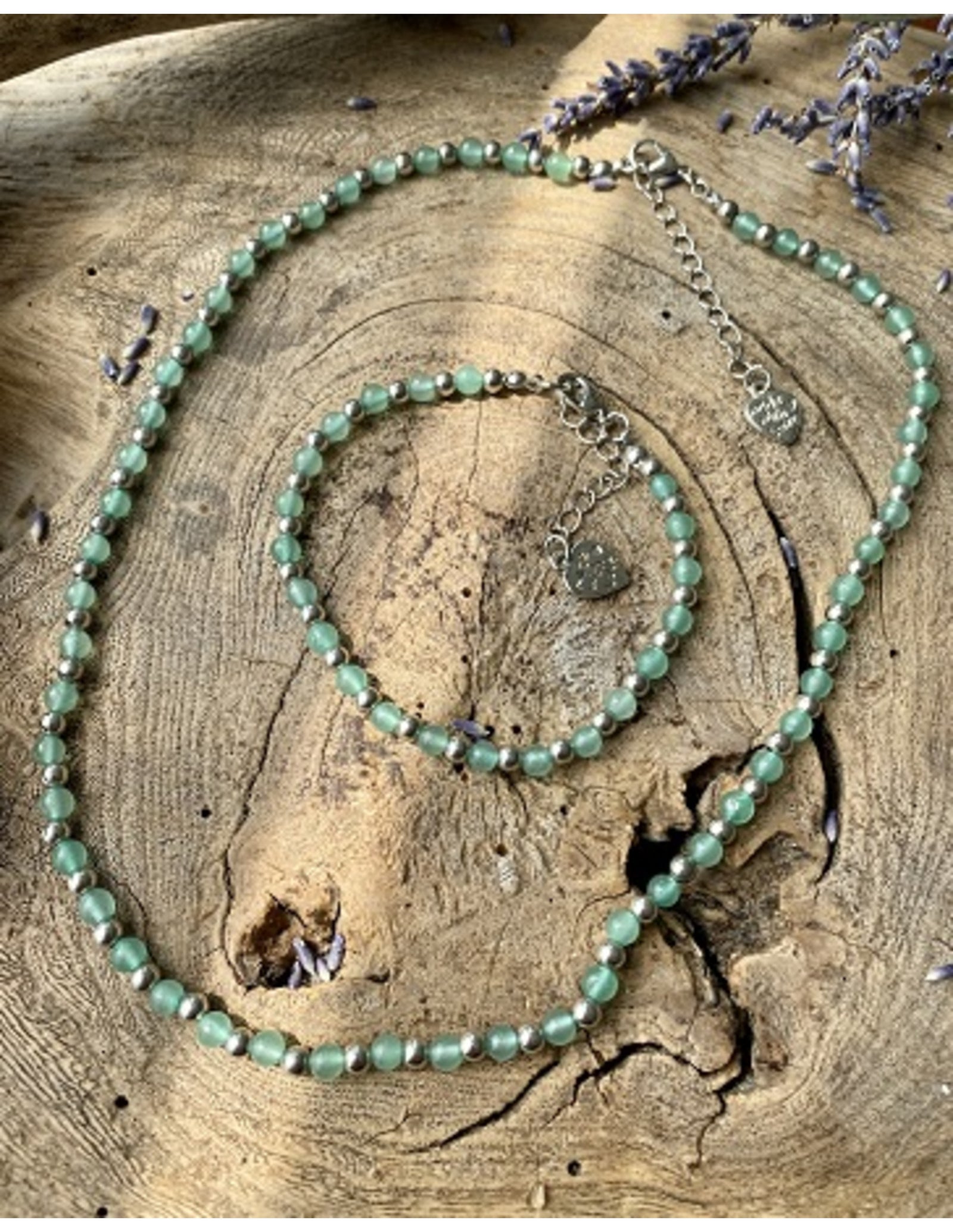 Aventurijn groen Ibiza love armband