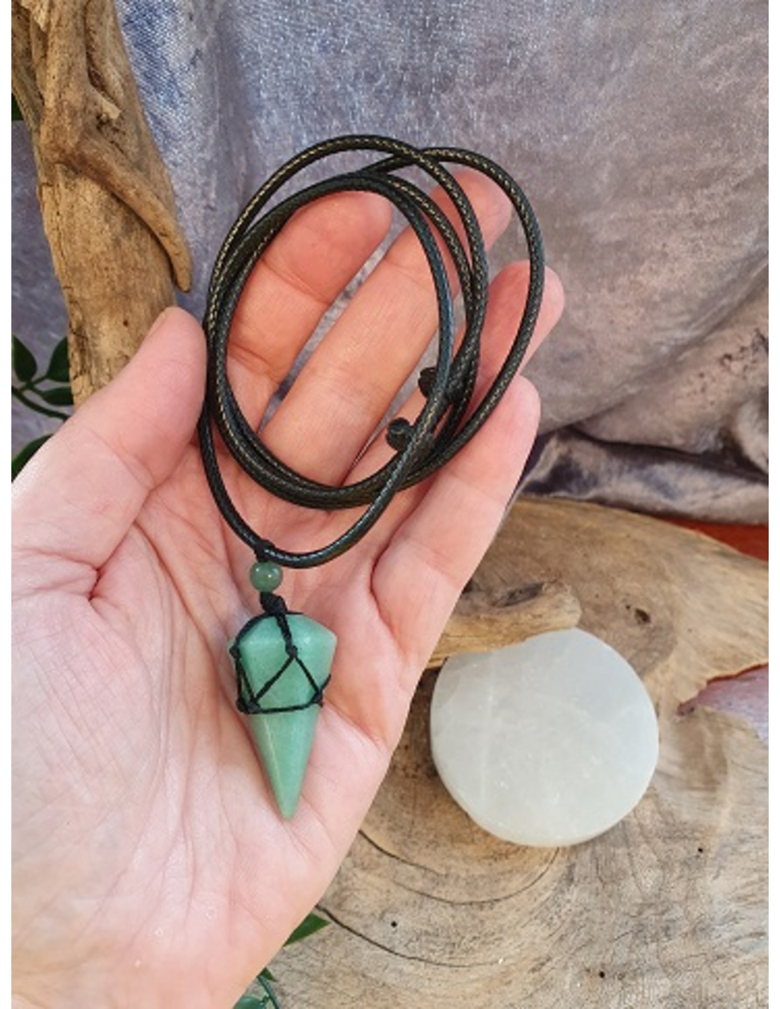 Aventurijn groen ketting mannen cone