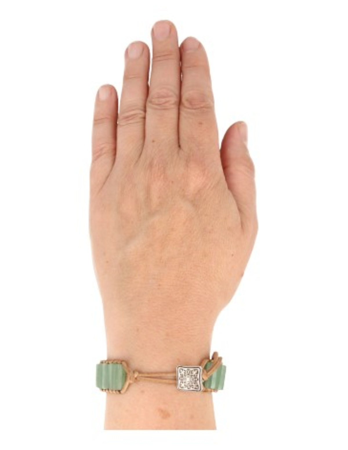 Aventurijn groen leren armband gipsy-style