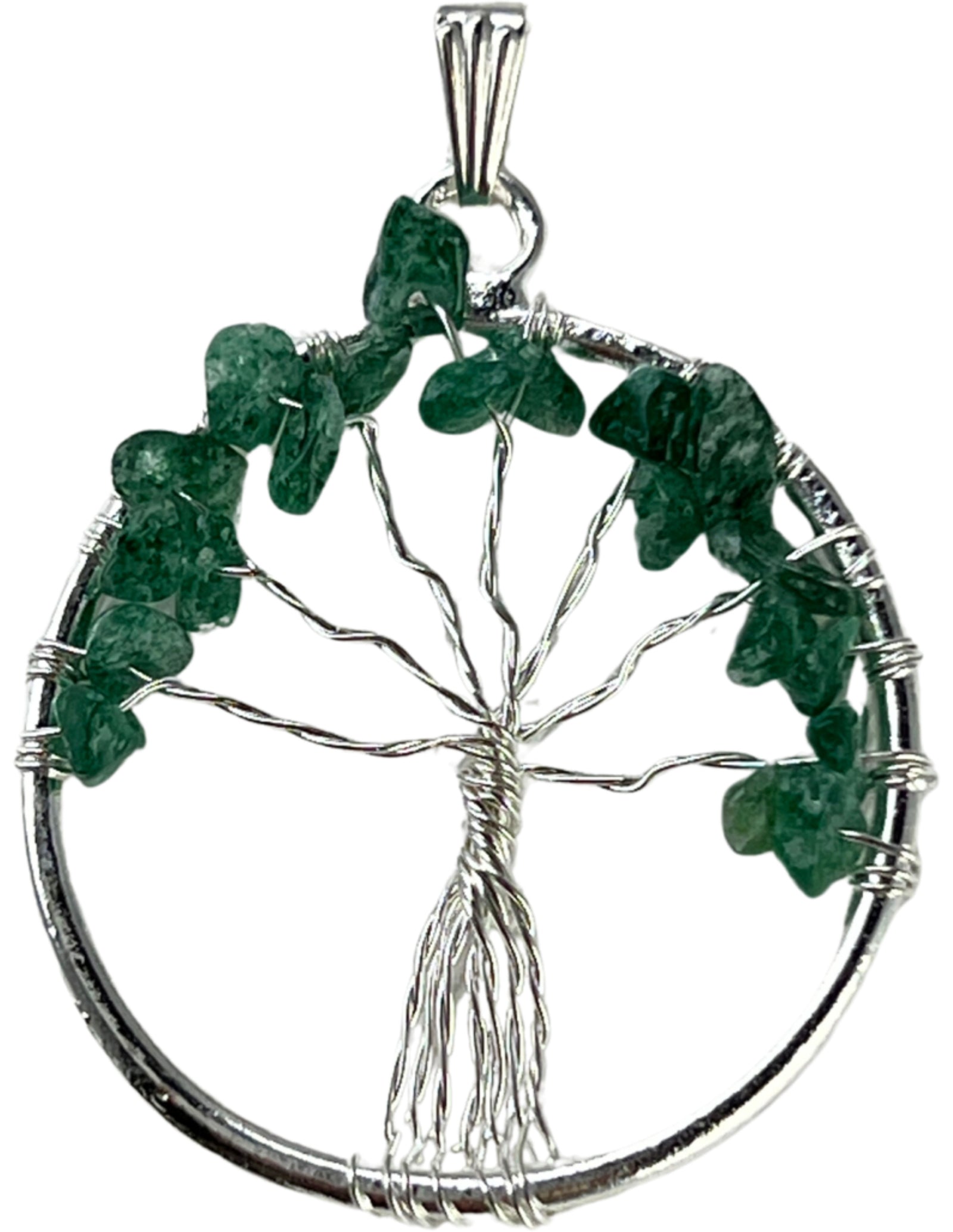 Aventurijn groen levensboom hanger 30 mm