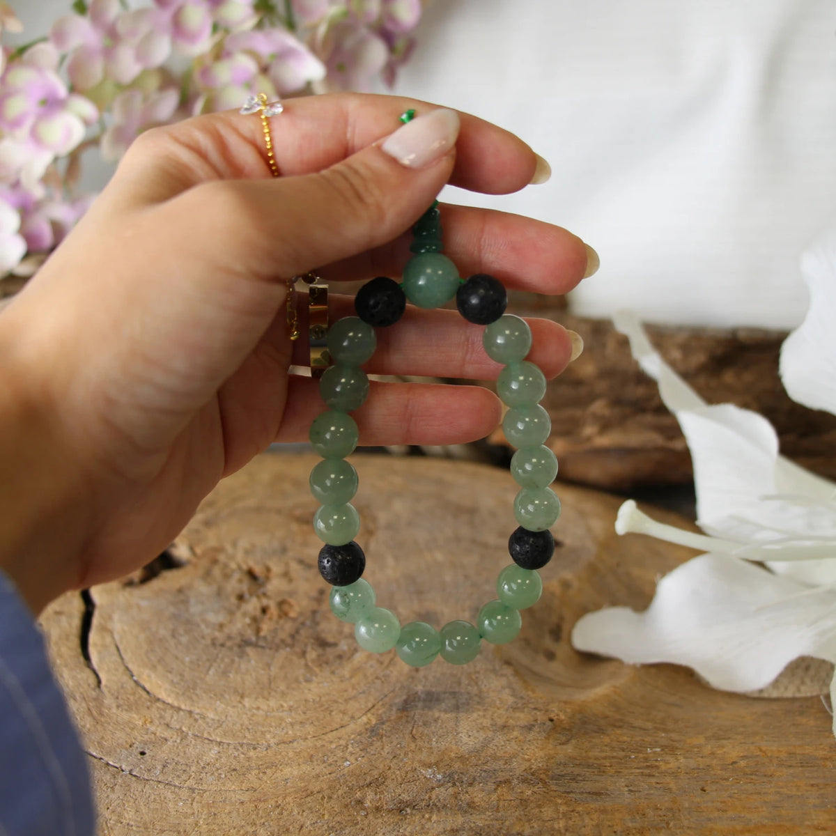 Aventurijn groen powerbead mannen - extra lange armband