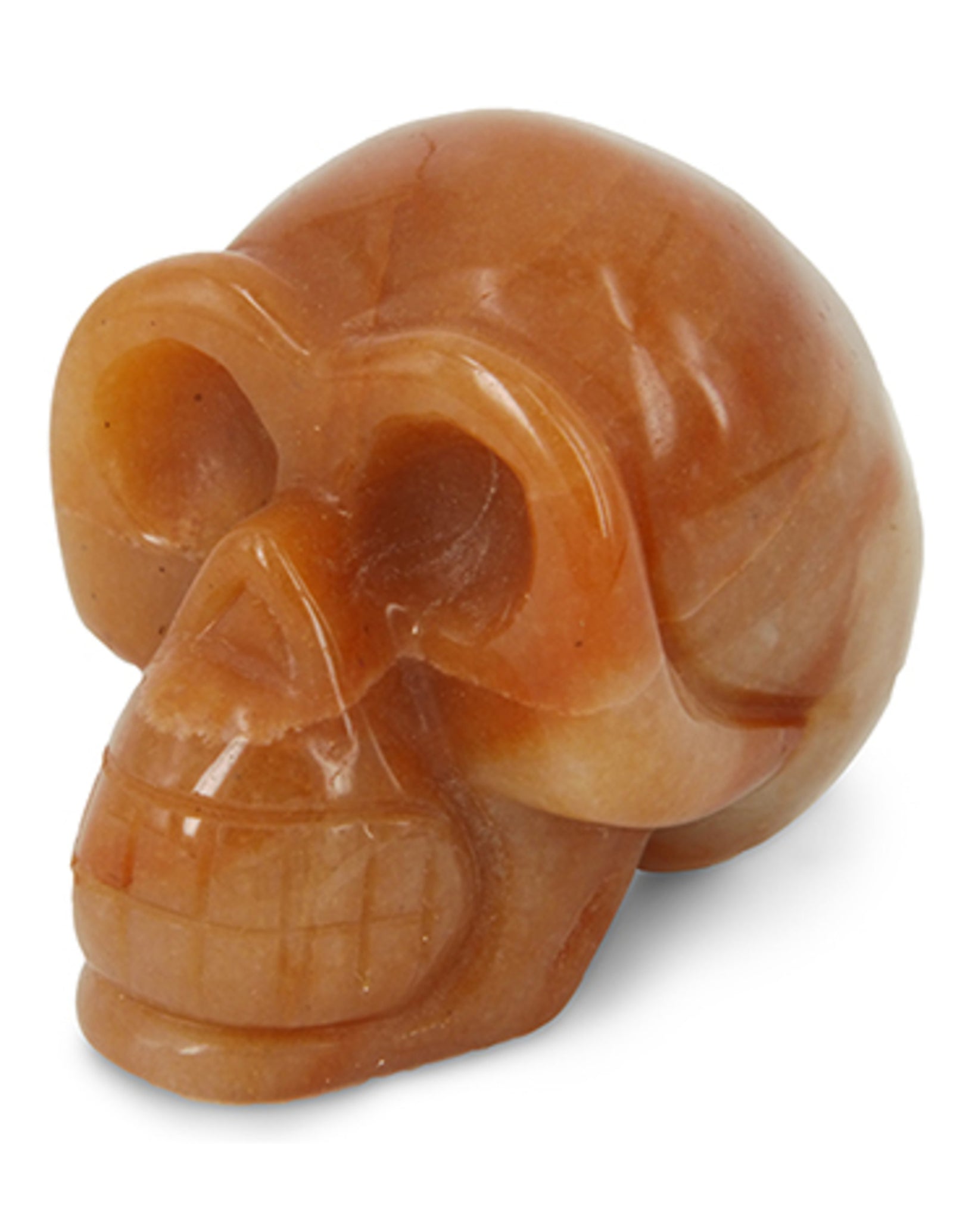 Aventurijn oranje edelsteen schedel klein