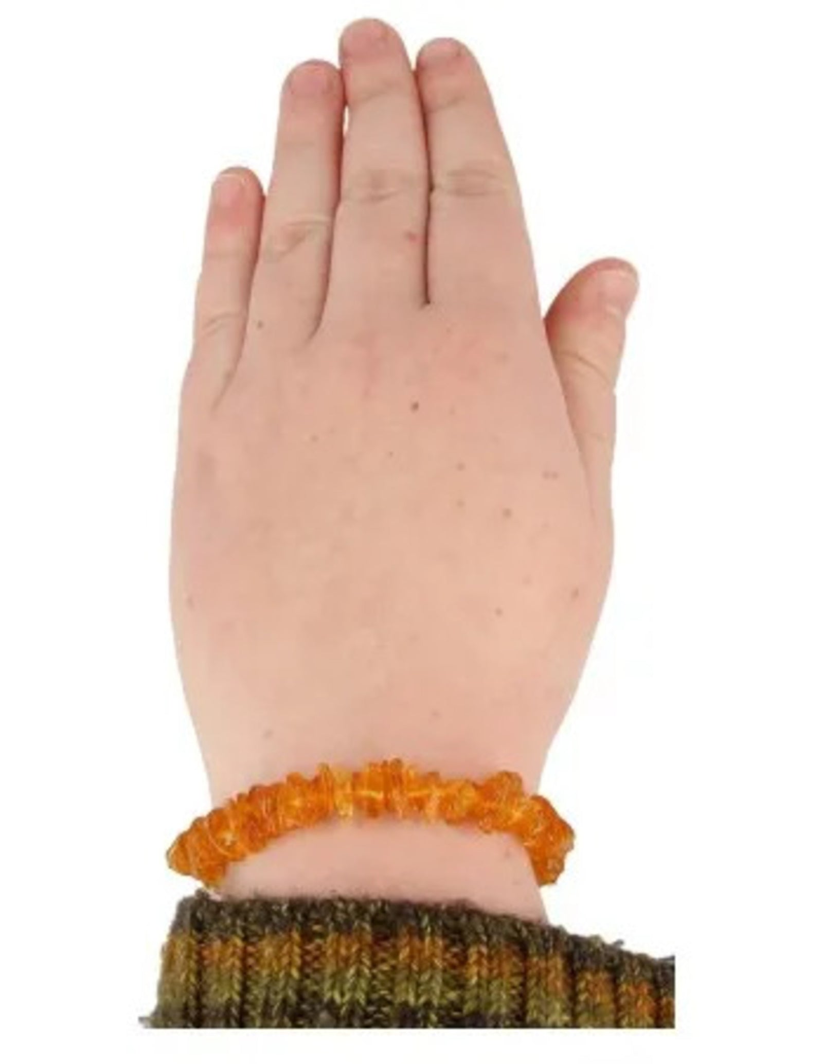 Barnsteen geel splitarmband + kaart