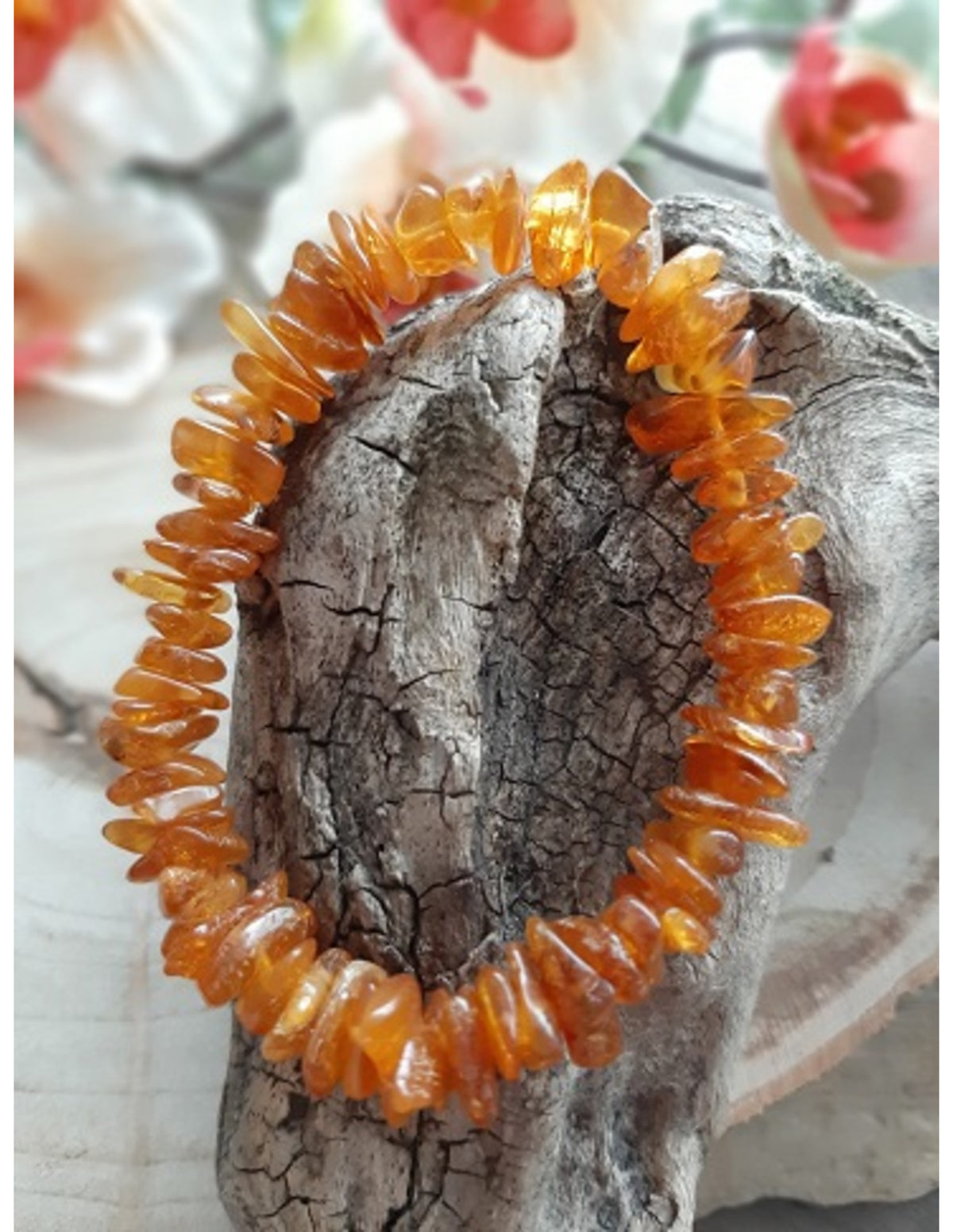 Barnsteen splitarmband geel