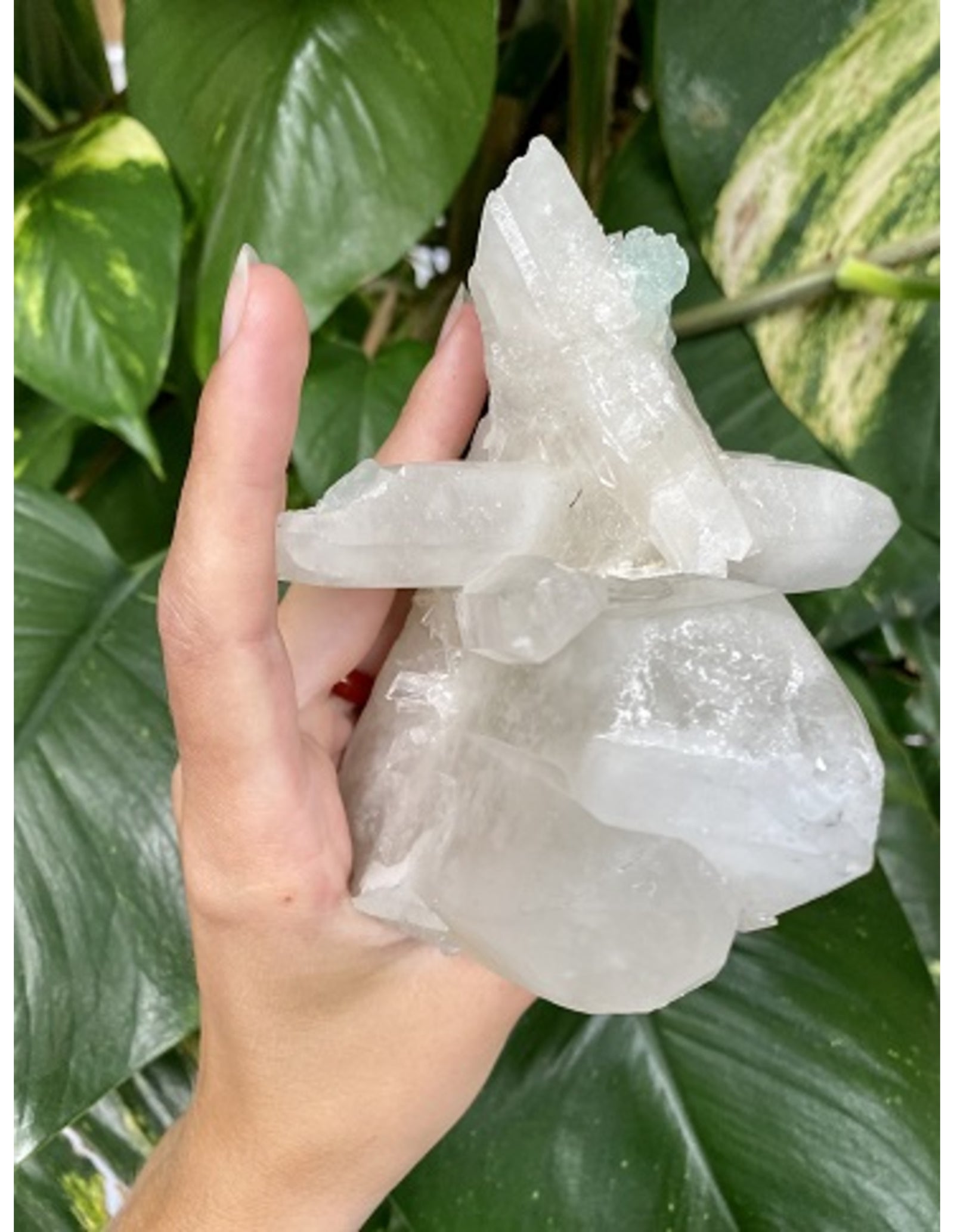 Bergkristal cluster met Fluoriet nr.981