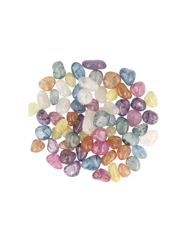Bergkristal crackle mix 1 kg. edelsteen trommelstenen (gekleurd) (mt3)