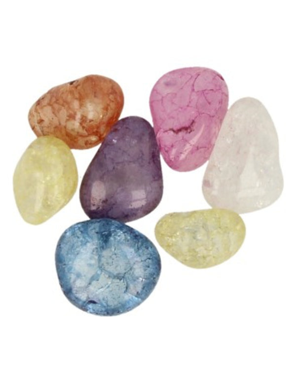 Bergkristal crackle mix 100 gr. (gekleurd) edelsteen trommelstenen (mt3)