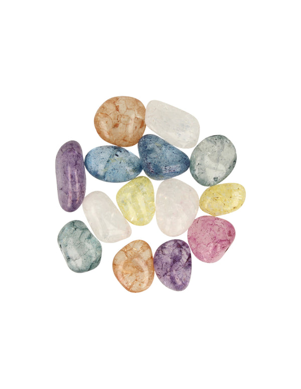 Bergkristal crackle mix 250 gr. edelsteen trommelstenen (gekleurd) (mt3)
