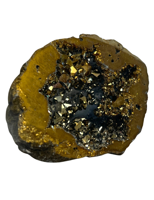 Bergkristal geode goudkleur (synth) 2,5 - 5 cm