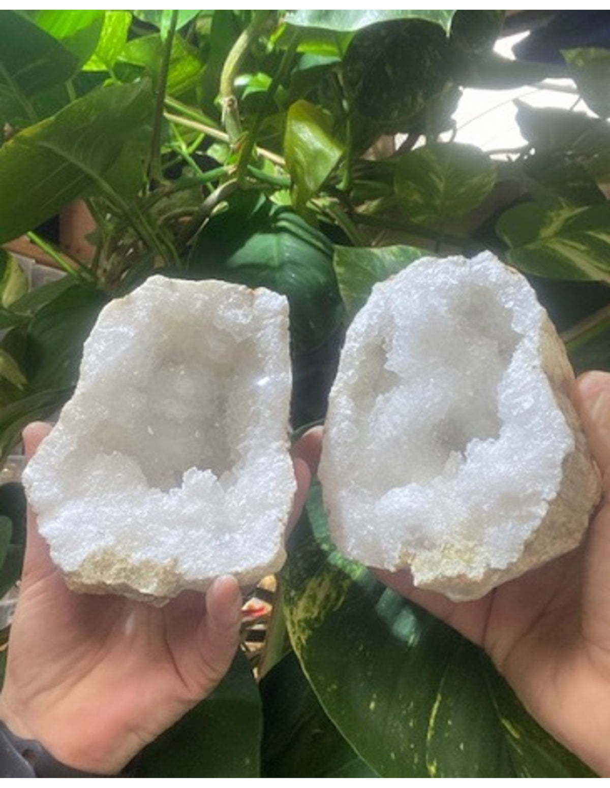 Bergkristal geode paar 10-12 cm