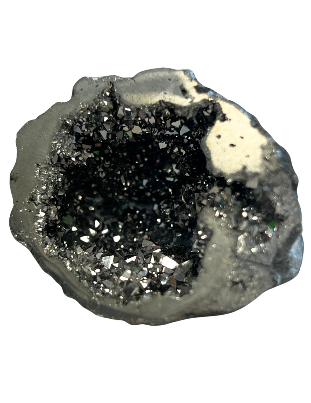 Bergkristal geode zilverkleur (synth) 2,5 - 5 cm