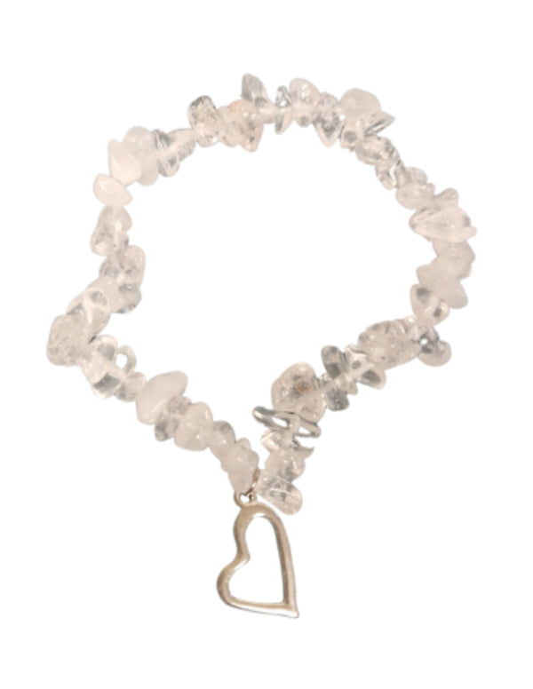 Bergkristal hart edelsteen splitarmband