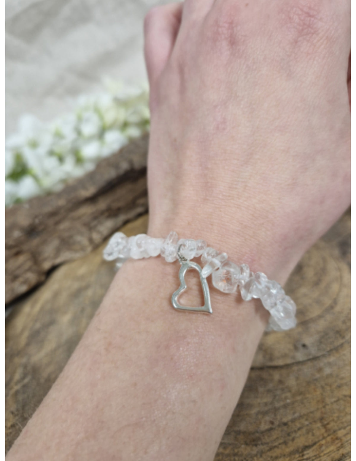 Bergkristal hart splitarmband
