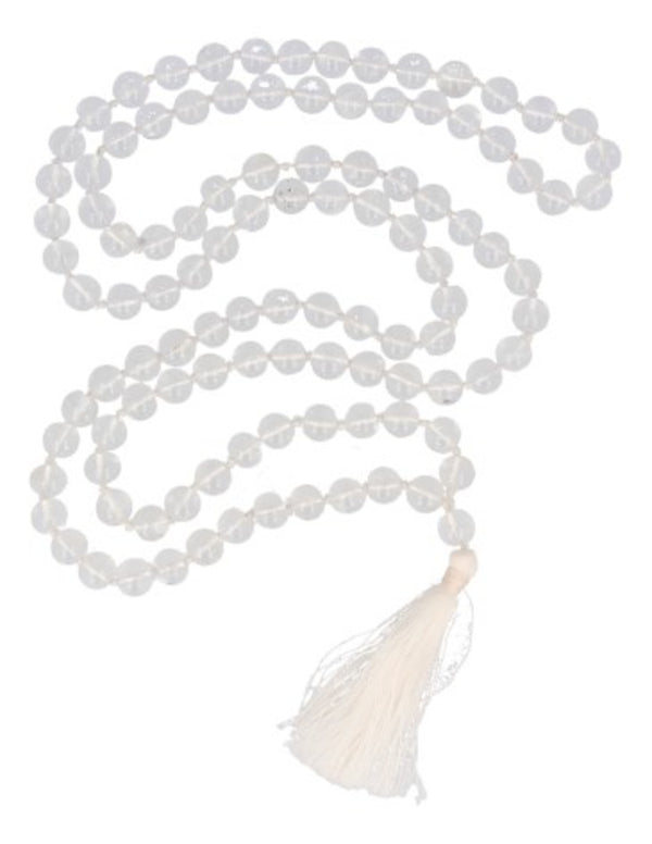 Bergkristal mala edelsteen ketting