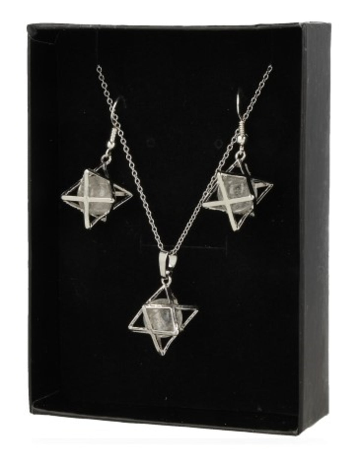 Bergkristal Merkabah sieraden set