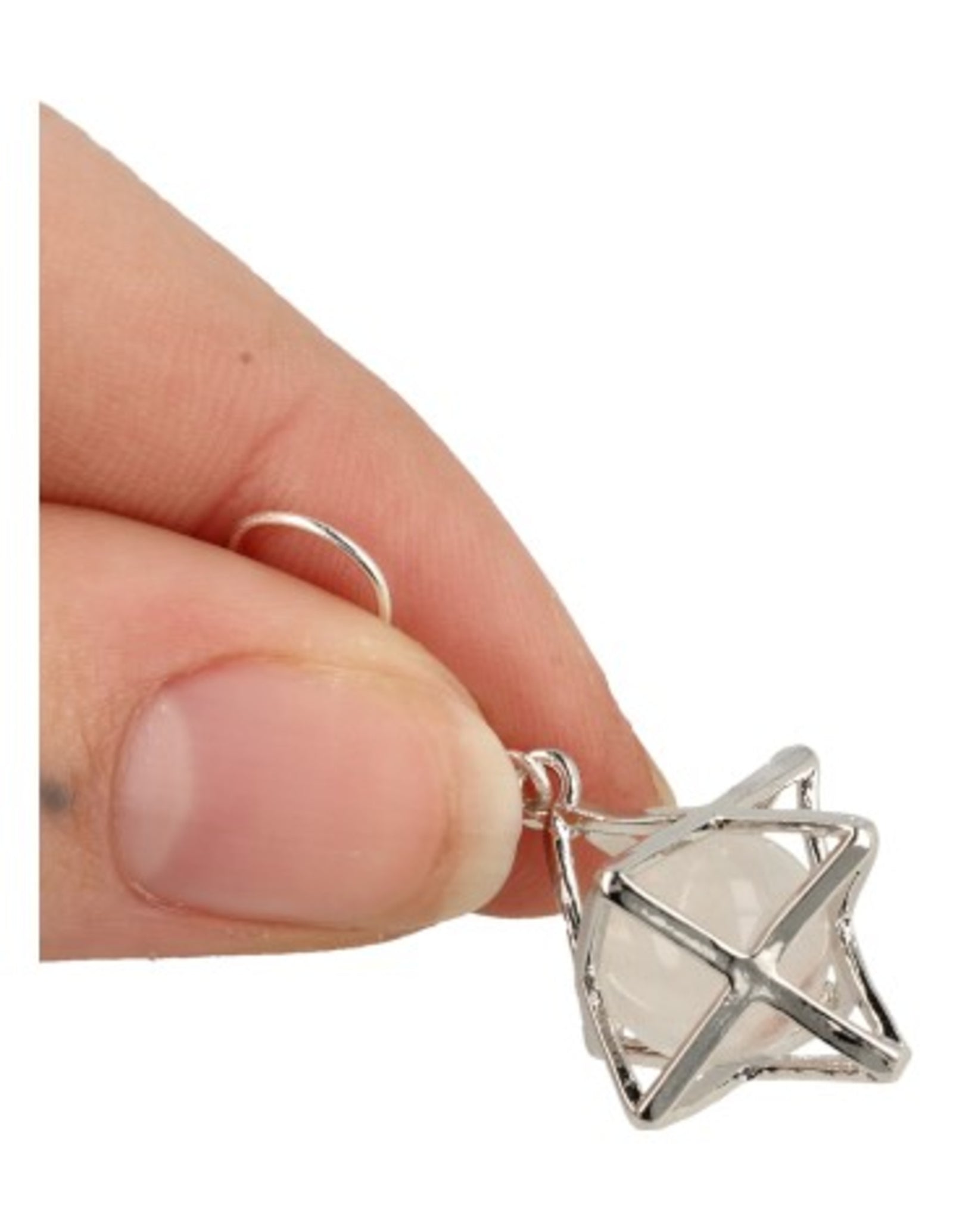 Bergkristal oorbellen merkabah