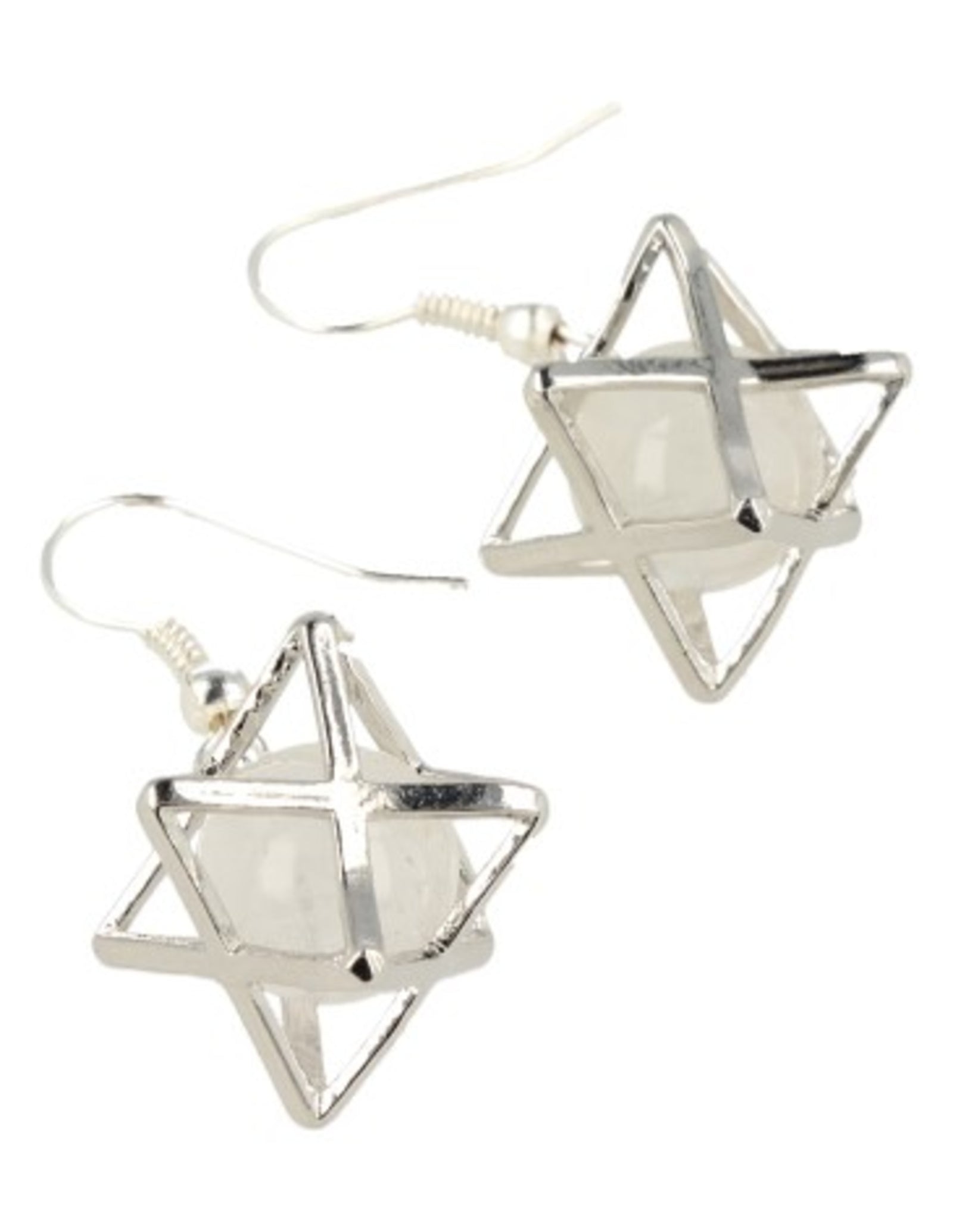 Bergkristal oorbellen merkabah
