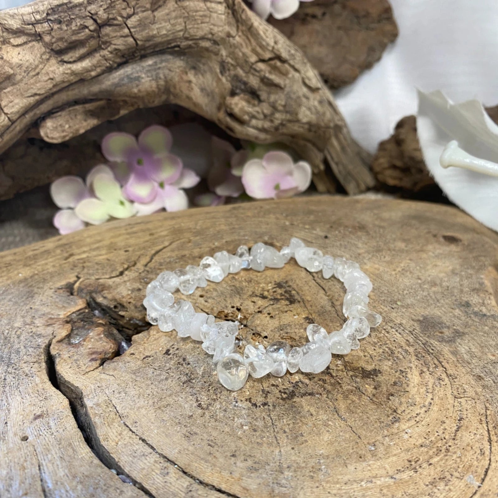 Bergkristal splitarmband + kaart