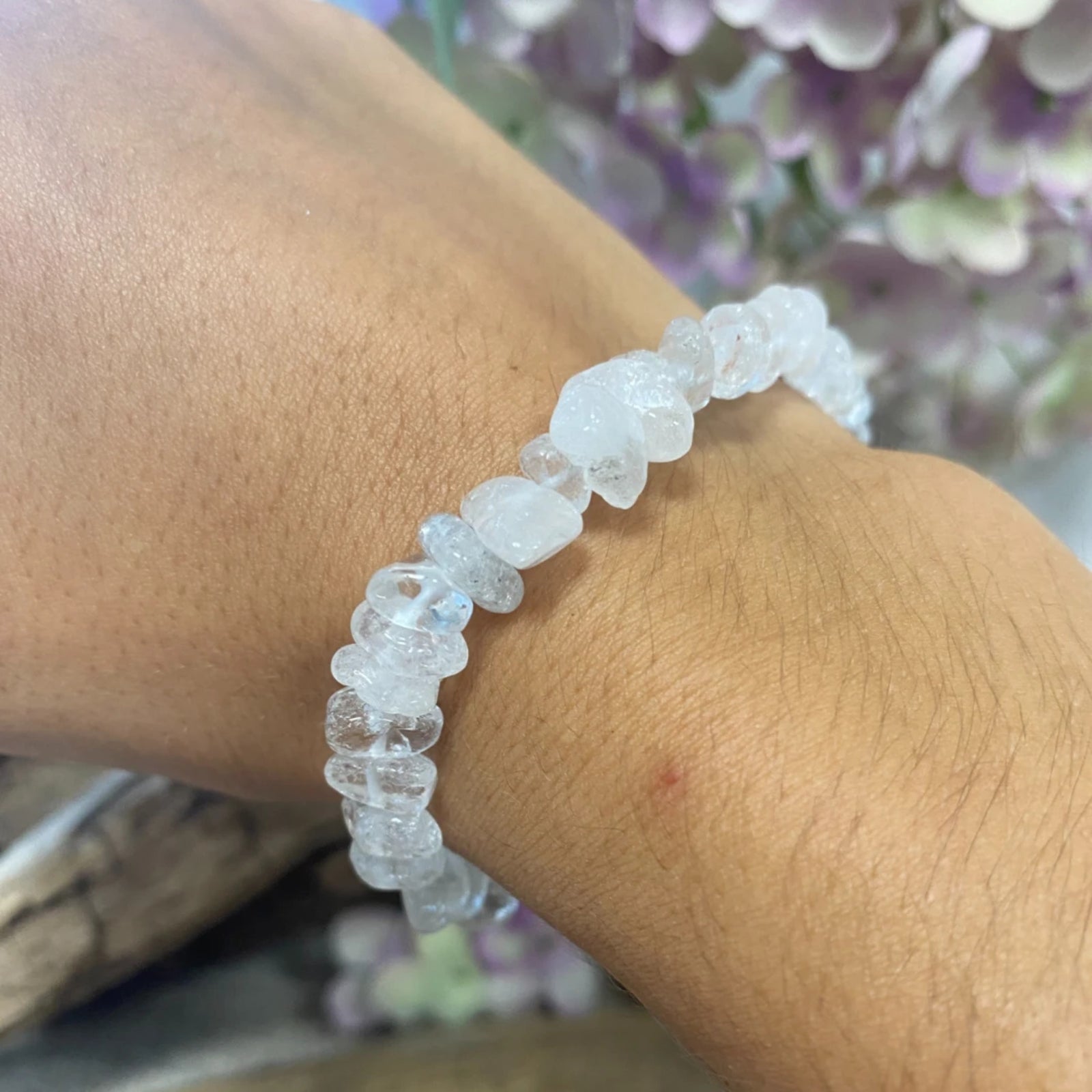 Bergkristal splitarmband + kaart