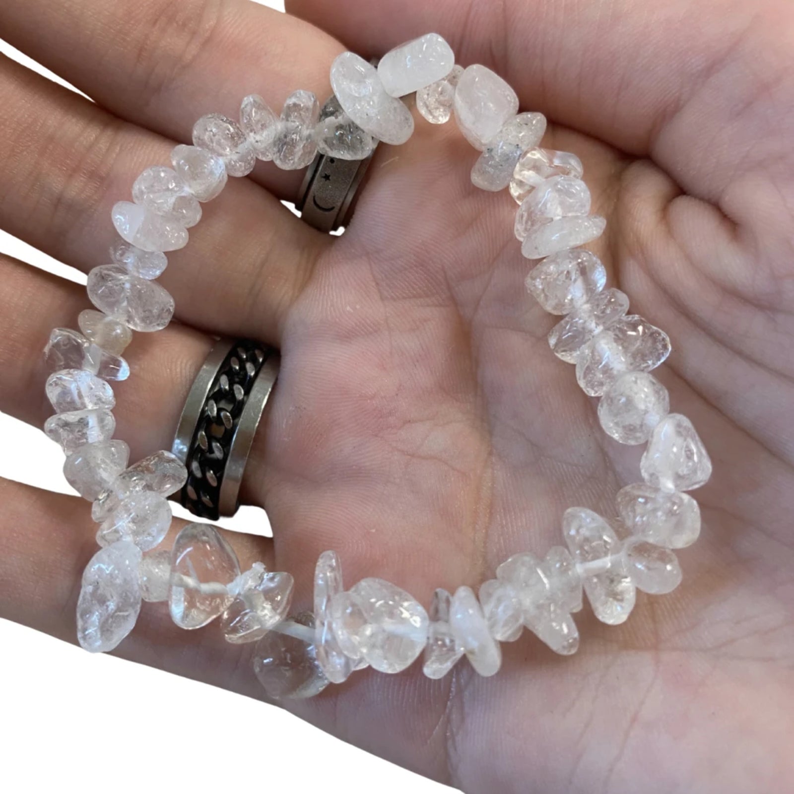 Bergkristal splitarmband + kaart