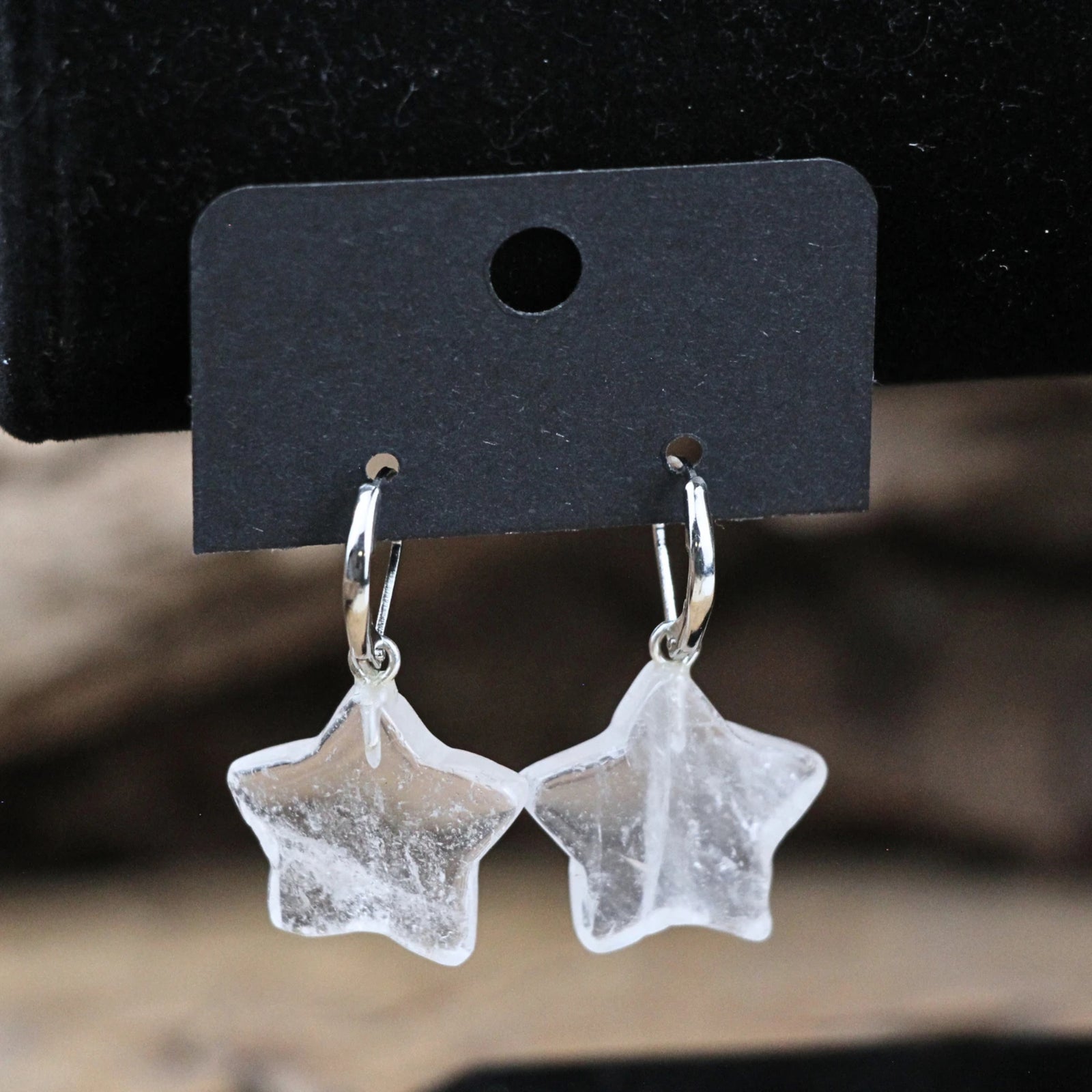 Bergkristal ster oorbellen - fashion jewelry