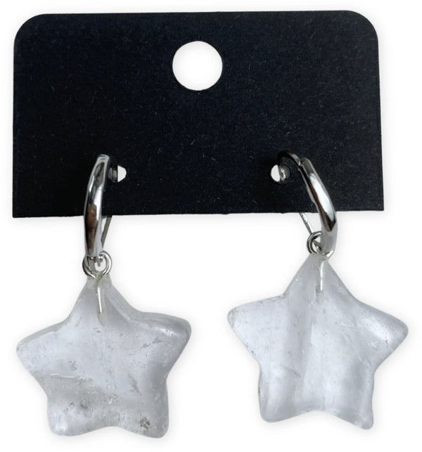 Bergkristal ster edelsteen oorbellen - fashion jewelry
