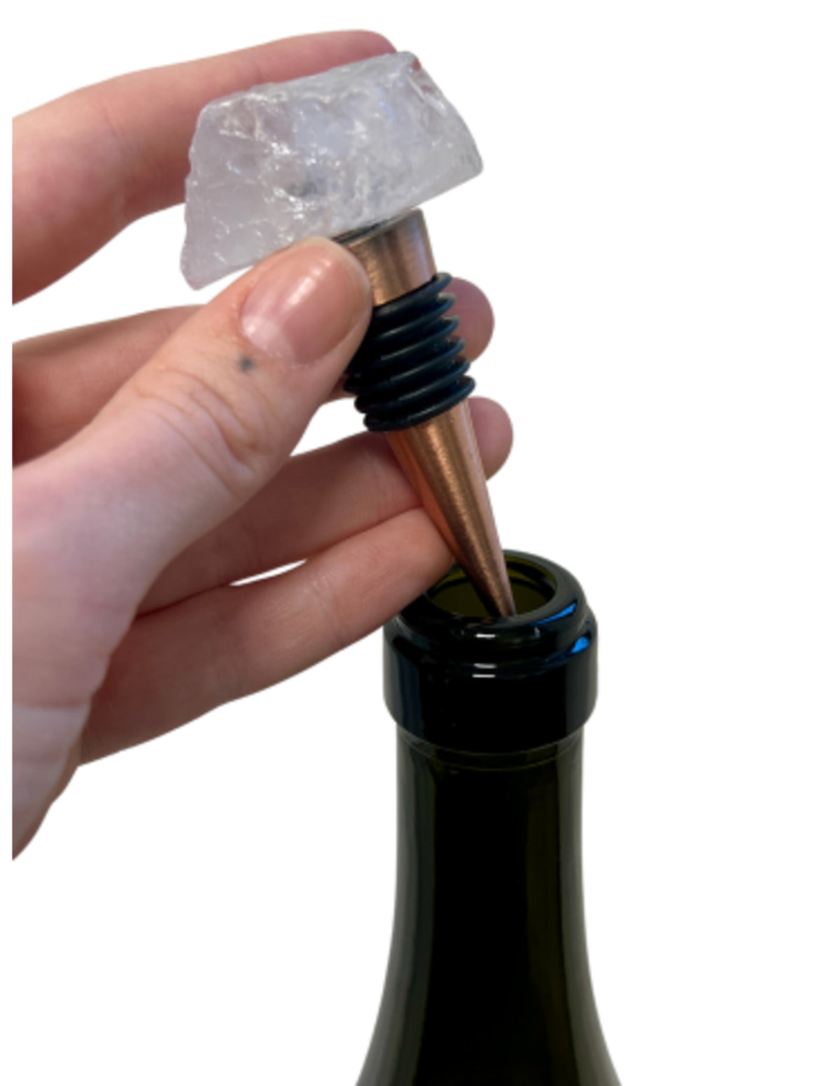 Bergkristal wijnstopper ruw