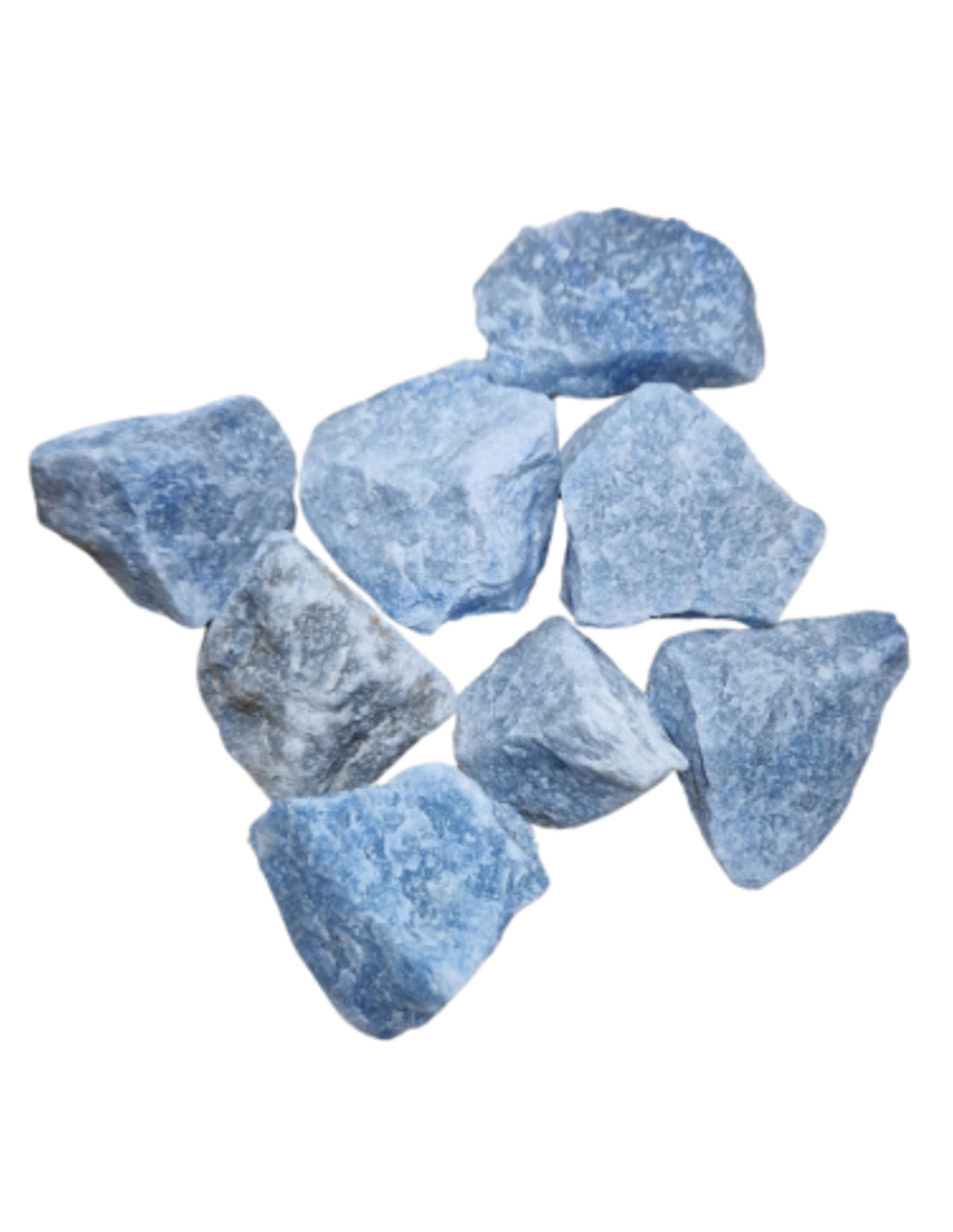 Blauwe kwarts 250 gram ruwe brokjes