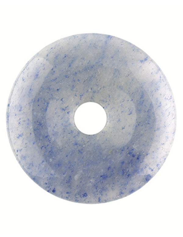 Blauwe kwarts edelsteen donut 30 mm Hanger
