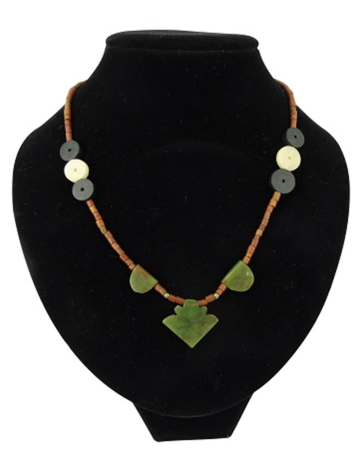 Bohemian ketting Jade met punthanger